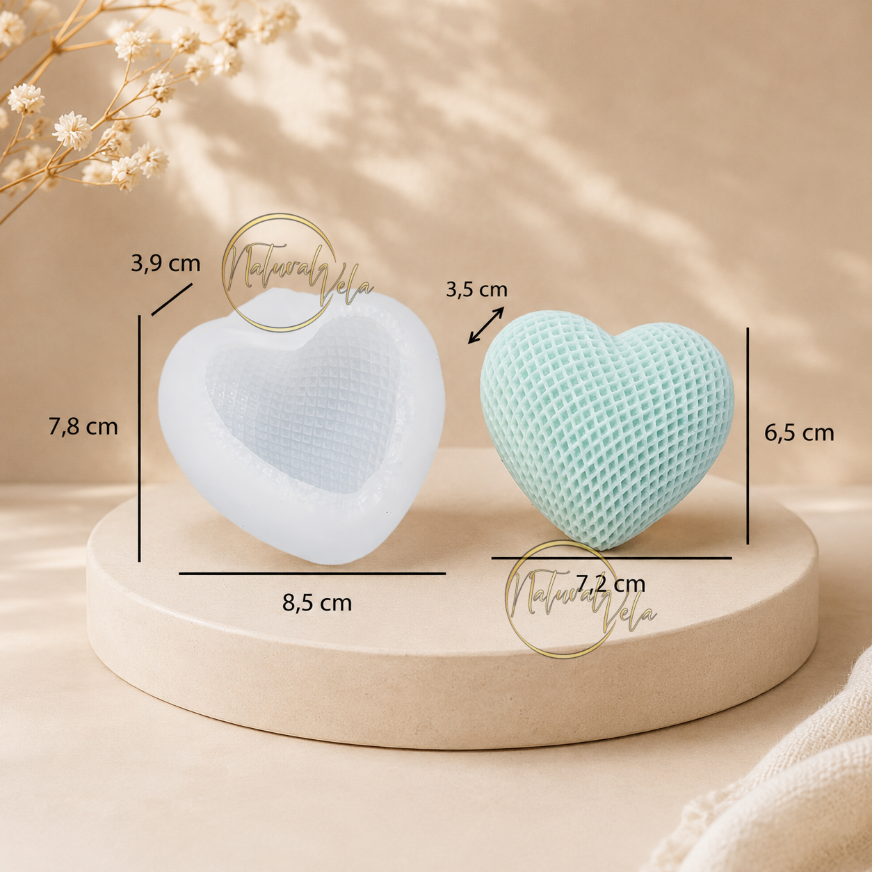 Molde corazón labrado mediano RS1-2349
