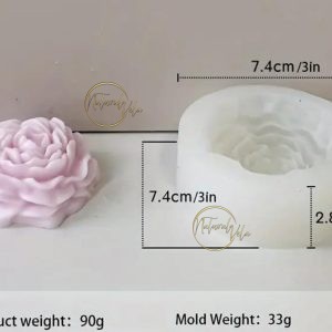 Molde flor rosa peonia pequeña NV352