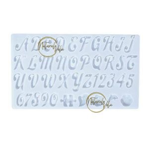 Molde letras de abecedario mayúscula cursiva delgada DJ-033