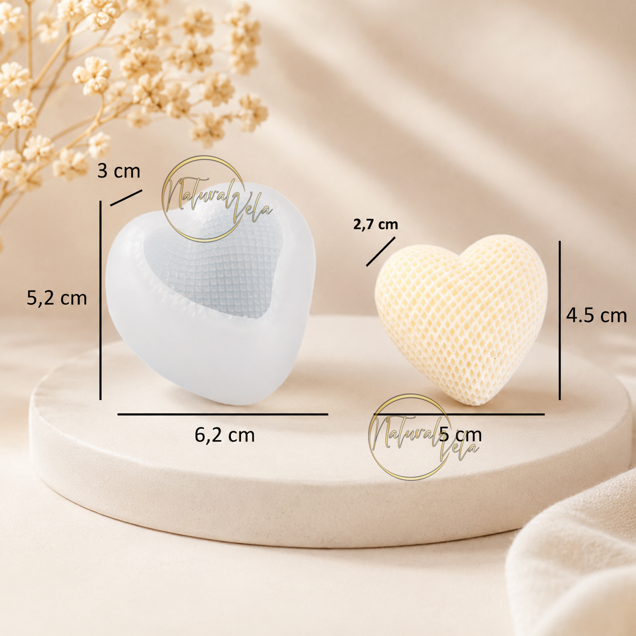 Molde corazón labrado pequeño RS1-228