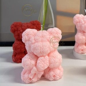 Molde oso con ramo de flores RS1-3019