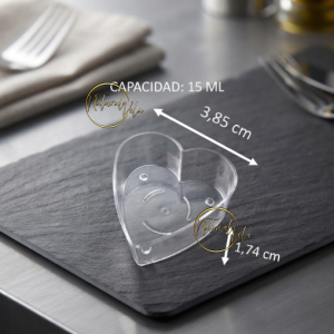 Envase acrílico forma de corazón