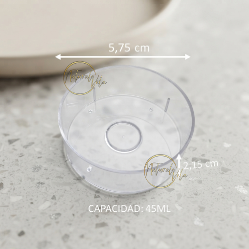 Envase acrílico forma circular grande