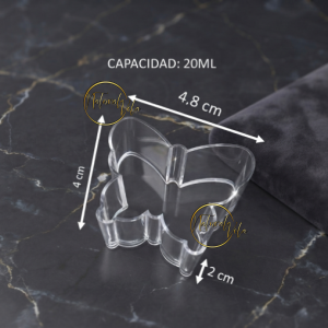 Envase acrílico forma mariposa