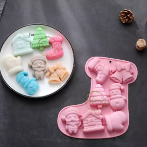 Molde de Navidad, árboles, copos de nieve, Papá Noel NV01-386