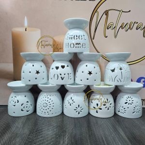 Quemador de wax melts blanco elegante