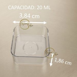 Envase acrílico forma cuadrada