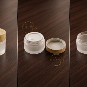 Envase de vidrio cremero 20ml tapa tipo madera