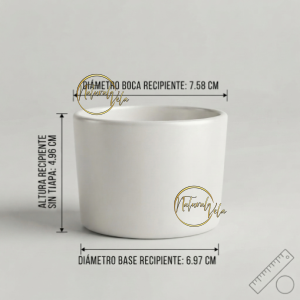 Envase de vidrio plano 130ml - Color blanco brillante