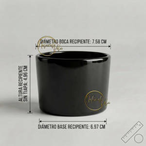 Envase de vidrio plano 130ml - Color negro brillante