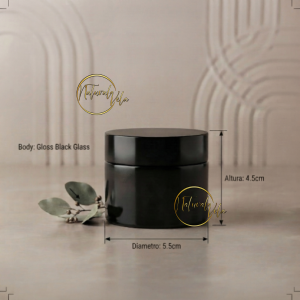 Envase de vidrio cremero 50ml negro