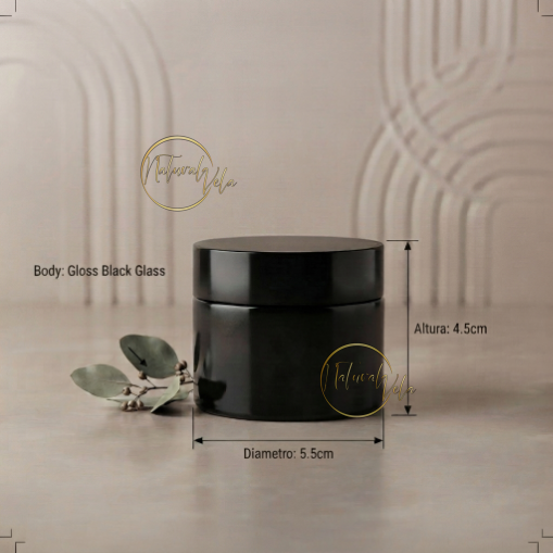 Envase de vidrio cremero 50ml negro