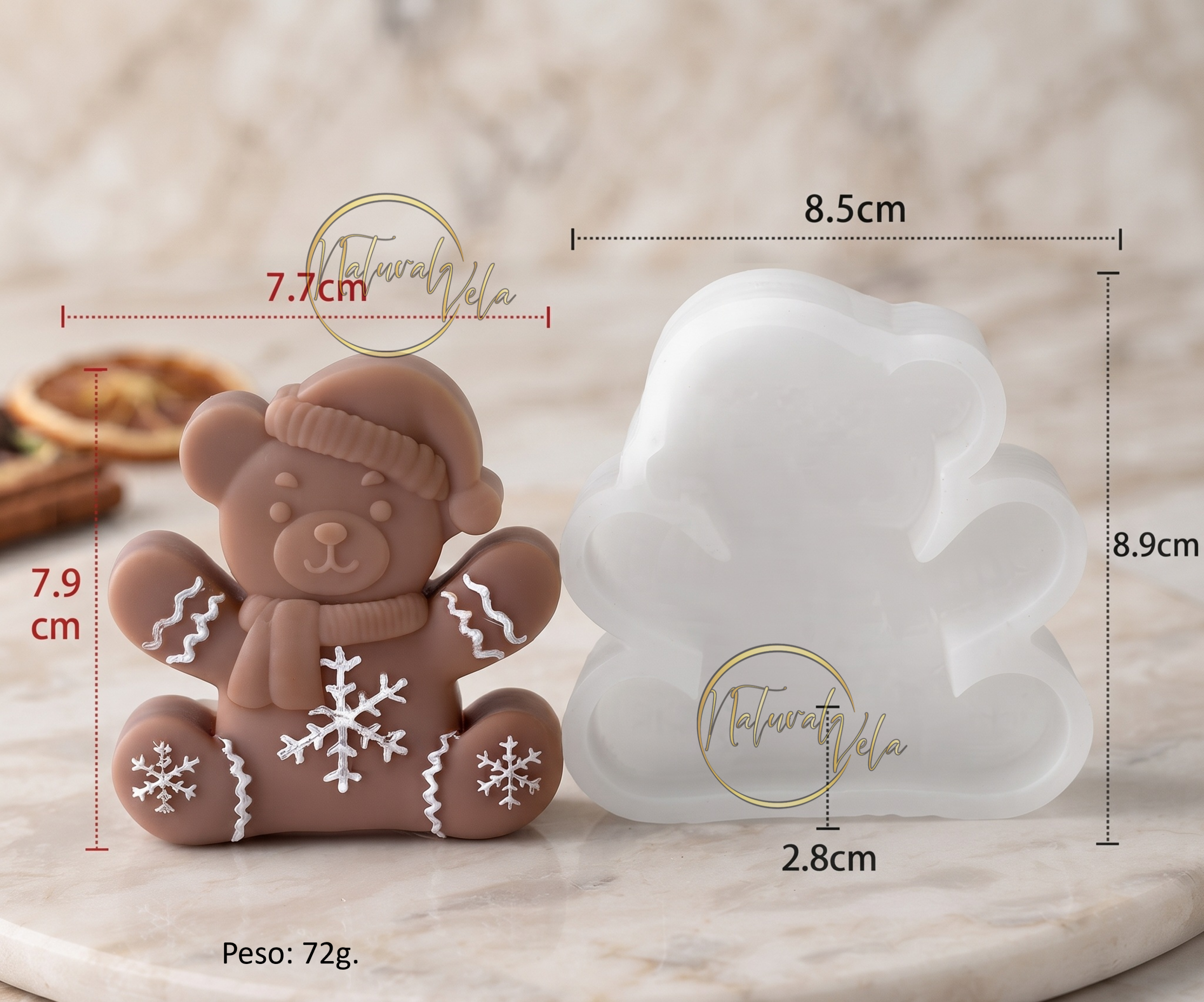 Molde oso navideño 2D RS1-7360