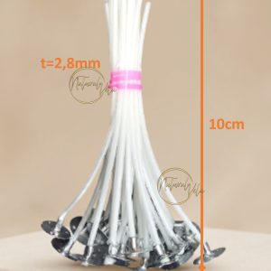 Mechas de algodón enceradas 10cm #45 (Pack 25 ud.)