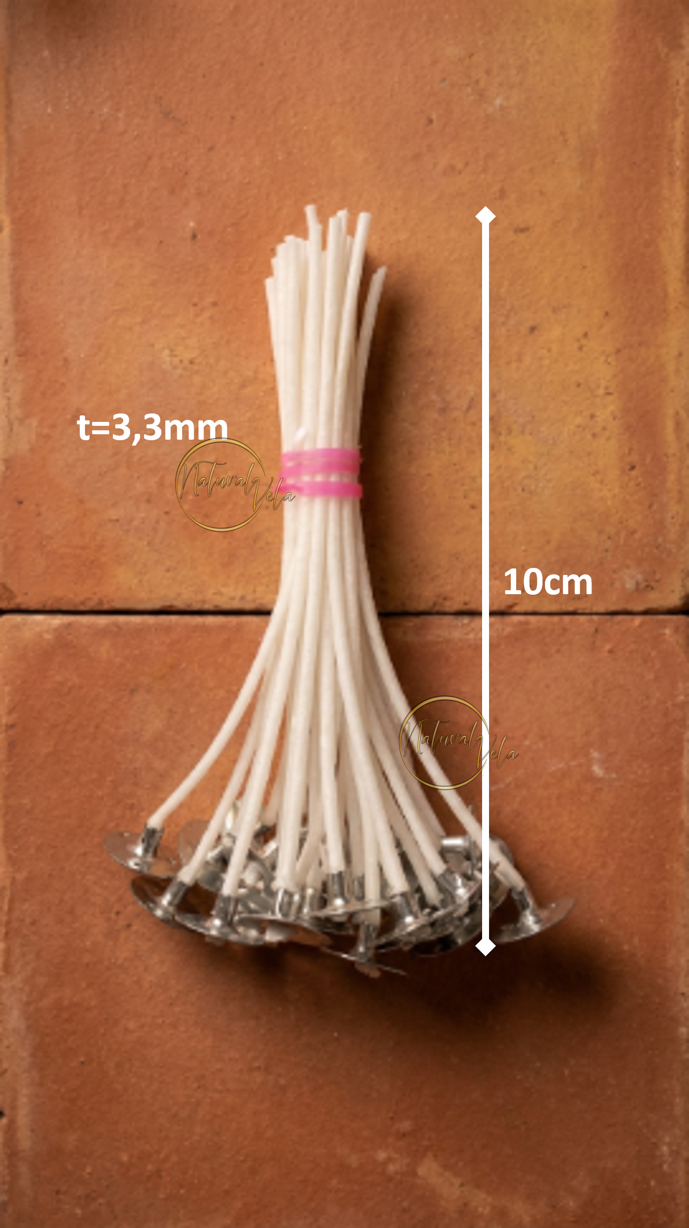 Mechas de algodón enceradas 10cm #65 (Pack 25 ud.)