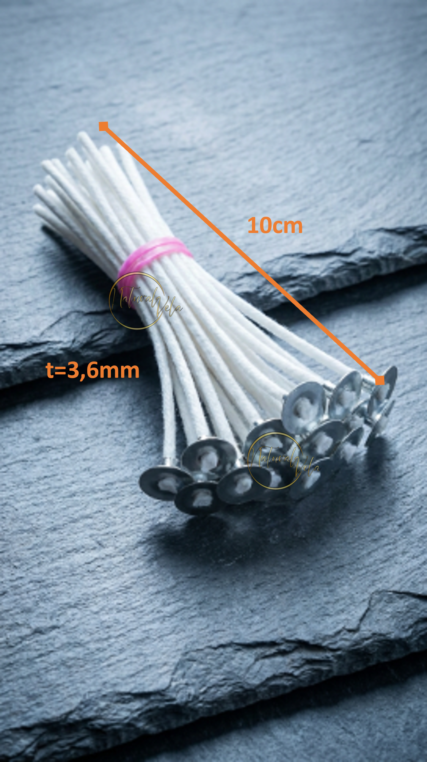 Mechas de algodón enceradas 10cm #80 (Pack 25 ud.)
