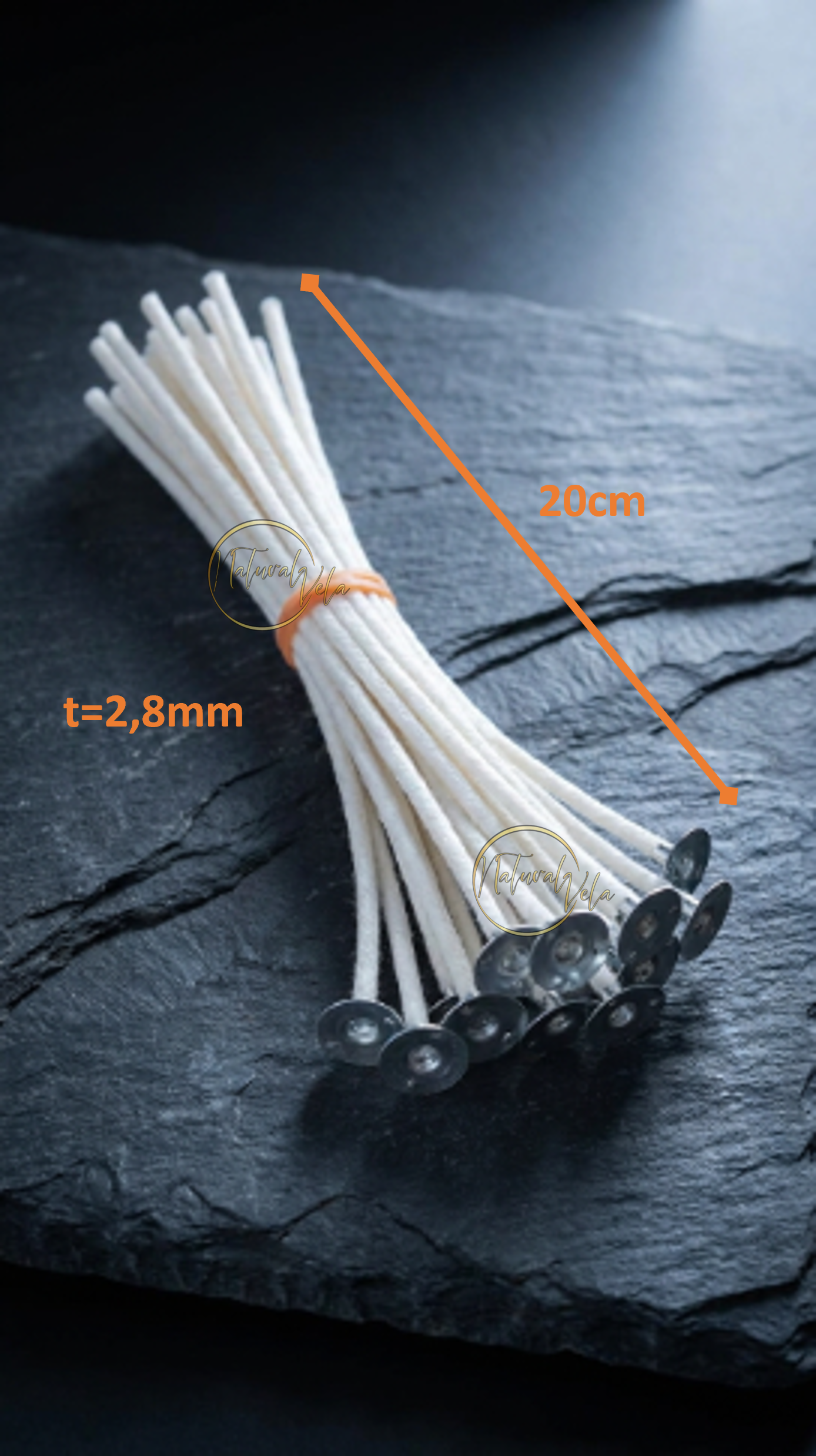 Mechas de algodón enceradas 20cm #45 (Pack 25 ud.)