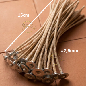 Mechas ecologicas enceradas 15cm #35 (Pack 25 ud.)
