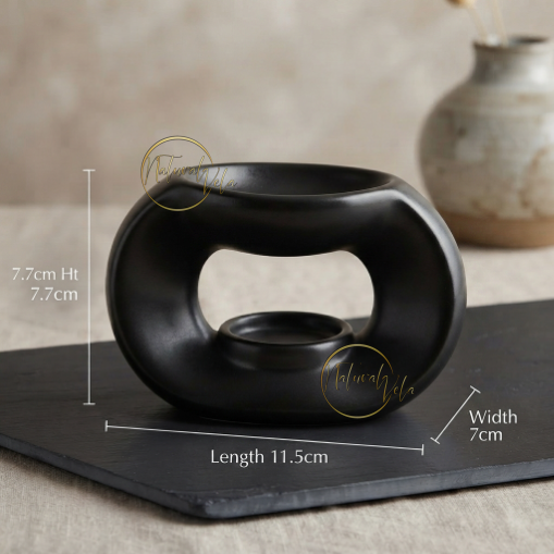 Quemador de wax melts negro ovalado