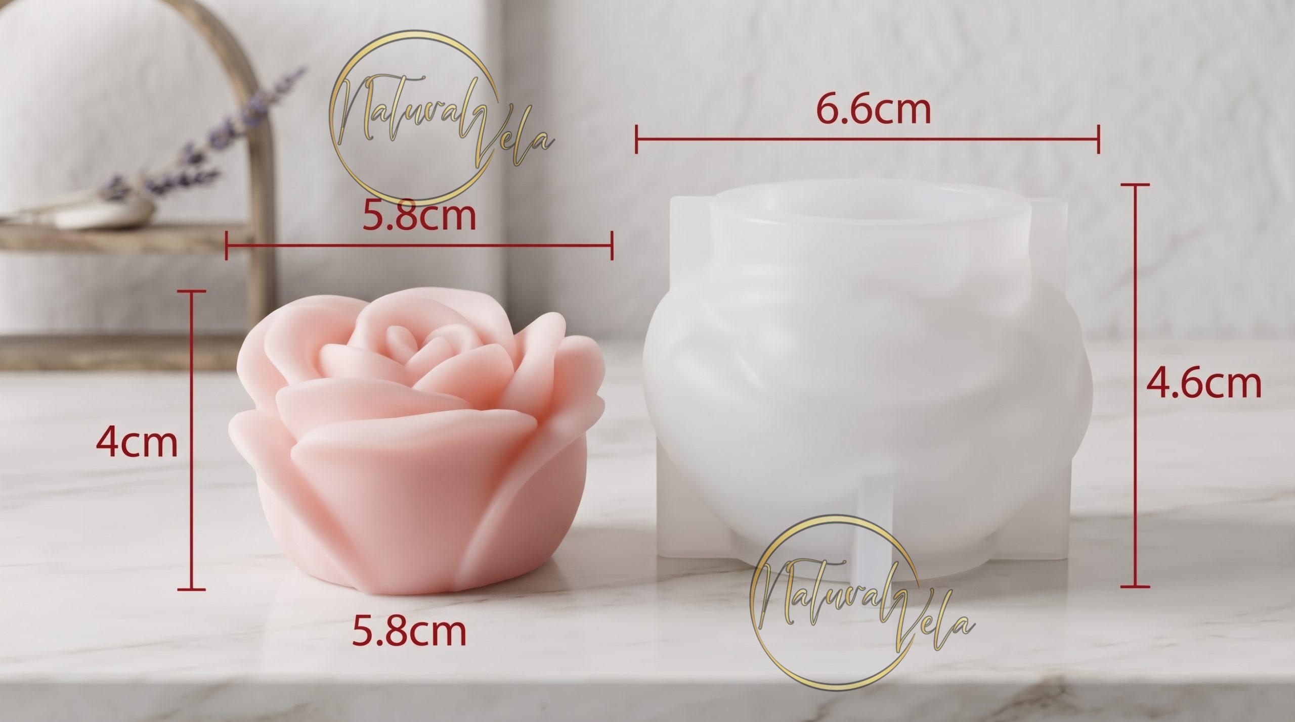 Molde flor rosa RS1-404