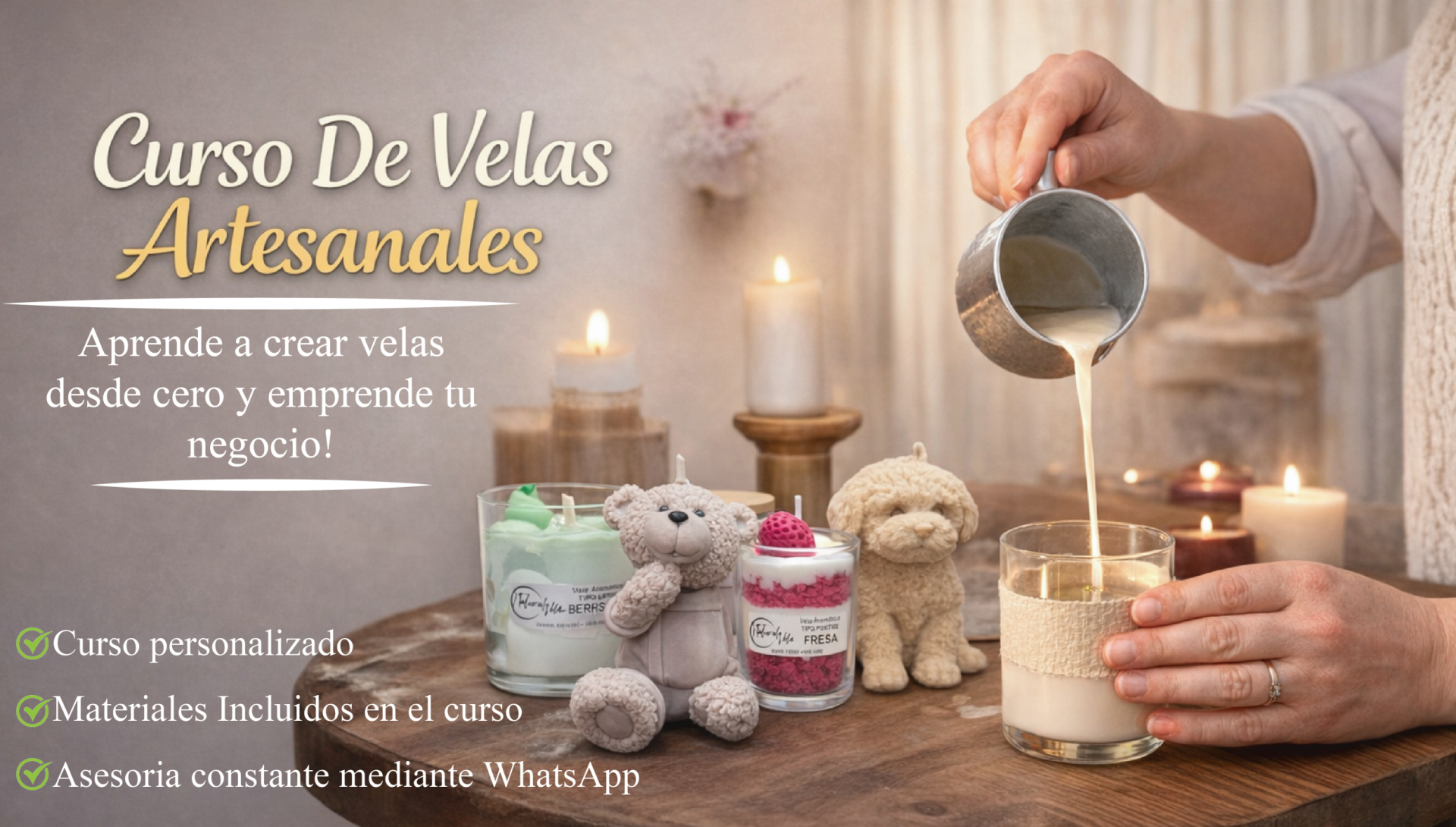 portada de pagina web curso de velas